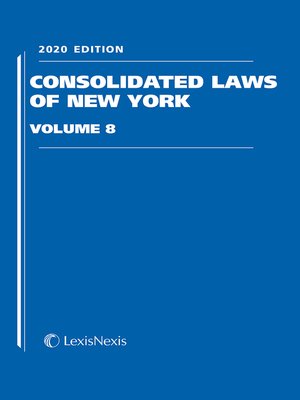 cover image of Consolidated Laws of New York